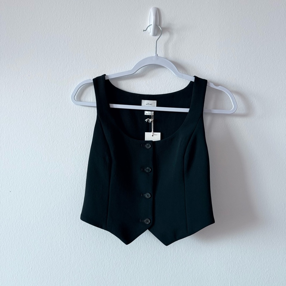 NWT Aritzia Rocco Vest Black Size 0/XS
